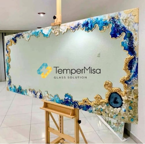 ESPELHO 4MM LAPIDADO DETALHE AZUL